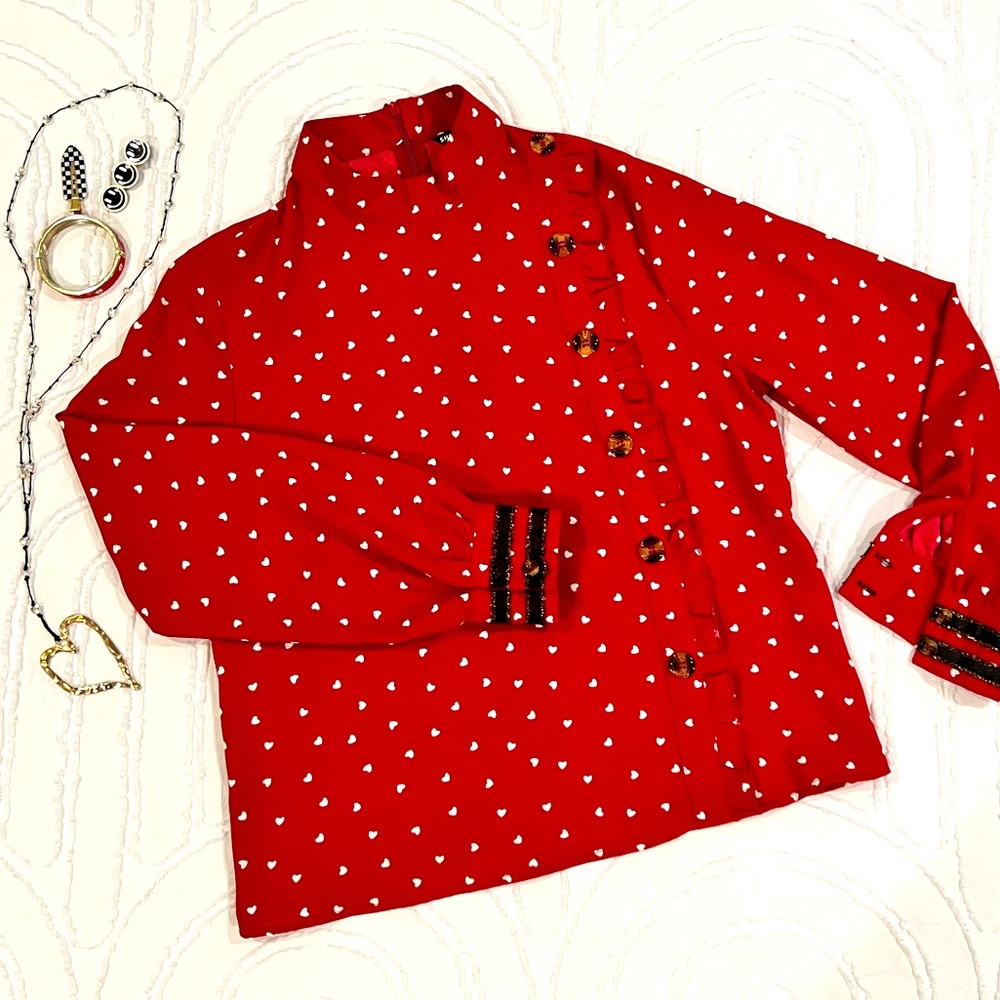 SHEIN Red heart ❤️ long sleeve women’s top